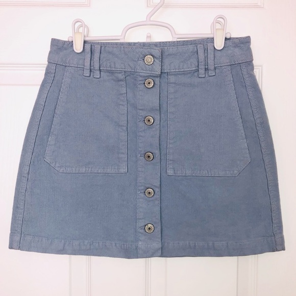 American Eagle Outfitters Dresses & Skirts - American eagle light blue corduroy skirt (2)